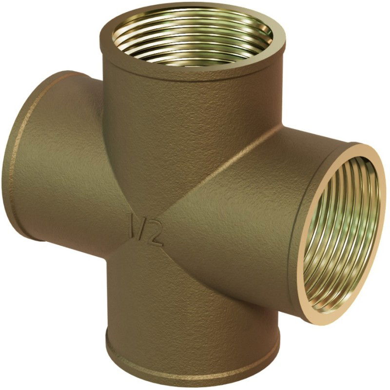 Mexen BRASS mosadzný štvorcestný spoj 1/2 GW x 1/2 GW x 1/2 GW x 1/2 GW - W97418-12121212