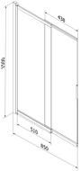 Mexen Fox sprchový zásten 2-krídlový posuvný 85 x 150 cm, transparentný, brúsená meď - 891-085-002-65-00