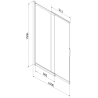Mexen Fox sprchová zástena 2-dverový posuvný 100 x 150 cm, transparentný, biely - 891-100-002-20-00