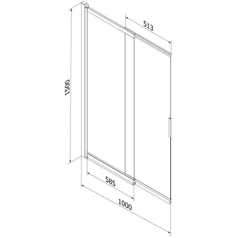 Mexen Fox sprchový panel s 2 posuvnými krídlami 100 x 150 cm, transparentný, brúsená zbraňová šedá - 891-100-002-66-00