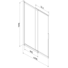 Mexen Fox sprchový panel s 2 posuvnými krídlami 100 x 150 cm, transparentný, brúsená zbraňová šedá - 891-100-002-66-00