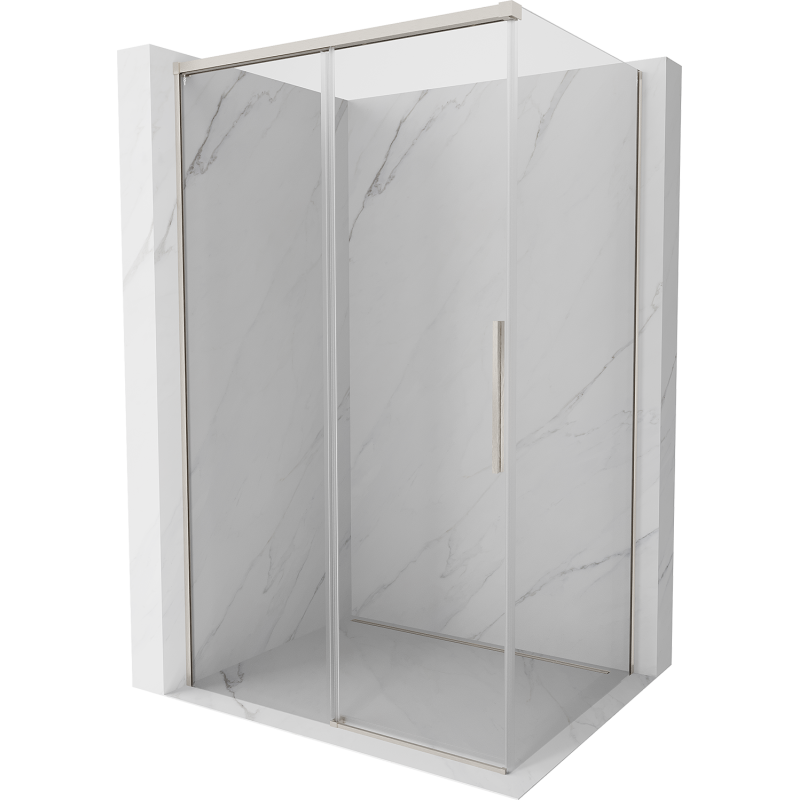 Mexen Rox posuvná sprchová kabína 130 x 75 cm, transparentná, brúsený nikel - 8C2-130-075-97-00