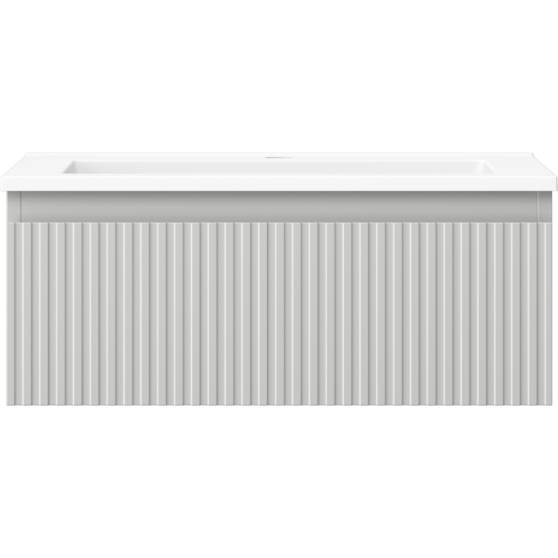 Mexen Rivel kúpeľňová skrinka 60 cm s umývadlom Otis, 1 zásuvka, frézovaná, sivá matná/biela matná - 91A20-06023-1-BF62-W18M01