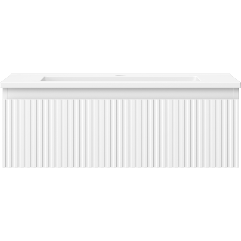 Mexen Rivel kúpeľňová skrinka 70 cm s umývadlom Otis, 1 zásuvka, drážkovaná, biela matná - 91A20-07023-1-BF01-W18M01