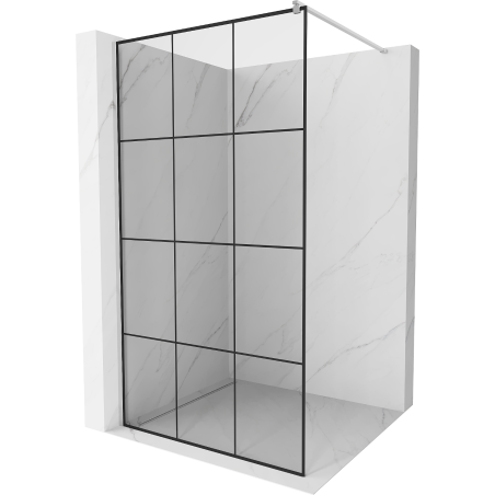 Mexen Kioto sprchová stena Walk-in 100 x 200 cm, čierna mriežka 8 mm, chróm - 800-100-101-01-77
