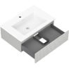 Mexen Rivel kúpeľňová skrinka 70 cm s umývadlom Otis, 1 zásuvka, ryhovaná, sivá matná/biela matná - 91A20-07023-1-BF62-W18M01