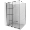 Mexen Kioto sprchová stena Walk-in 130 x 200 cm, čierna mriežka 8 mm, chróm - 800-130-101-01-77
