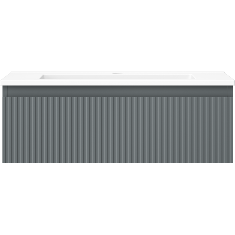 Mexen Rivel kúpeľňová skrinka 70 cm s umývadlom Otis, 1 zásuvka, ryhovaná, grafit matná/biela matná - 91A20-07023-1-BF66-W18M01