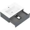 Mexen Rivel kúpeľňová skrinka 70 cm s umývadlom Otis, 1 zásuvka, ryhovaná, grafit matná/biela matná - 91A20-07023-1-BF66-W18M01