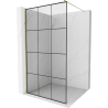 Mexen Kioto sprchová stena Walk-in 110 x 200 cm, čierna mriežka 8 mm, zlatá - 800-110-101-50-77