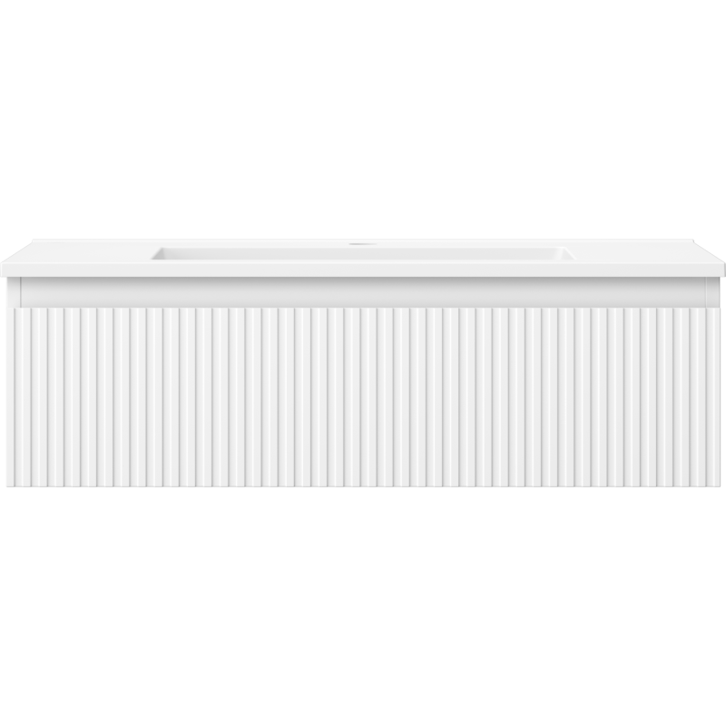 Mexen Rivel kúpeľňová skrinka 80 cm s umývadlom Otis, 1 zásuvka, ryhovaná, biela matná - 91A20-08023-1-BF01-W18M01