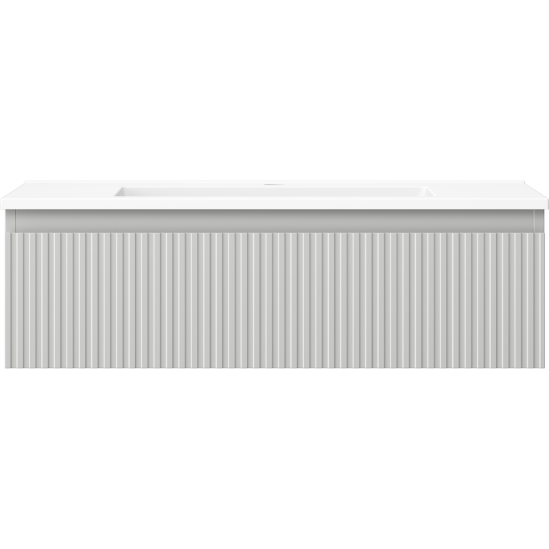 Mexen Rivel kúpeľňová skrinka 80 cm s umývadlom Otis, 1 zásuvka, ryhovaná, sivá matná/biela matná - 91A20-08023-1-BF62-W18M01