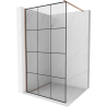 Mexen Kioto sprchová stena Walk-in 110 x 200 cm, čierna mriežka 8 mm, ružové zlato - 800-110-101-60-77