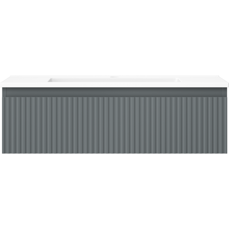 Mexen Rivel kúpeľňová skrinka 80 cm s umývadlom Otis, 1 zásuvka, ryhovaná, grafit mat/biela mat - 91A20-08023-1-BF66-W18M01