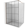 Mexen Kioto sprchová stena Walk-in 140 x 200 cm, čierna mriežka 8 mm, ružové zlato - 800-140-101-60-77
