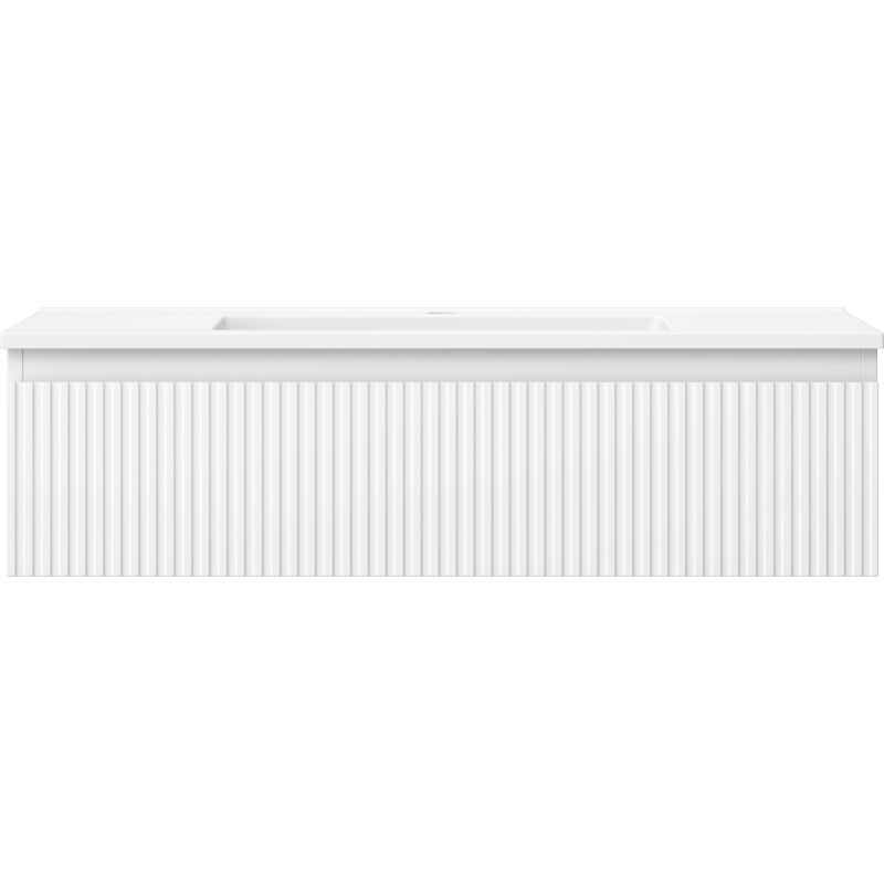 Mexen Rivel kúpeľňová skrinka 90 cm s umývadlom Otis, 1 zásuvka, drážkovaná, biela mat - 91A20-09023-1-BF01-W18M01