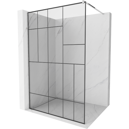 Mexen Kioto sprchová stena Walk-in 70 x 200 cm, čierny vzor 8 mm, chróm - 800-070-101-01-78