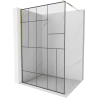Mexen Kioto sprchová stena Walk-in 90 x 200 cm, čierny vzor 8 mm, zlatá - 800-090-101-50-78