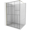 Mexen Kioto sprchová stena Walk-in 100 x 200 cm, čierny vzor 8 mm, zlatá - 800-100-101-50-78
