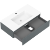 Mexen Rivel kúpeľňová skrinka 90 cm s umývadlom Otis, 1 zásuvka, ryhovaná, grafit mat/biela mat