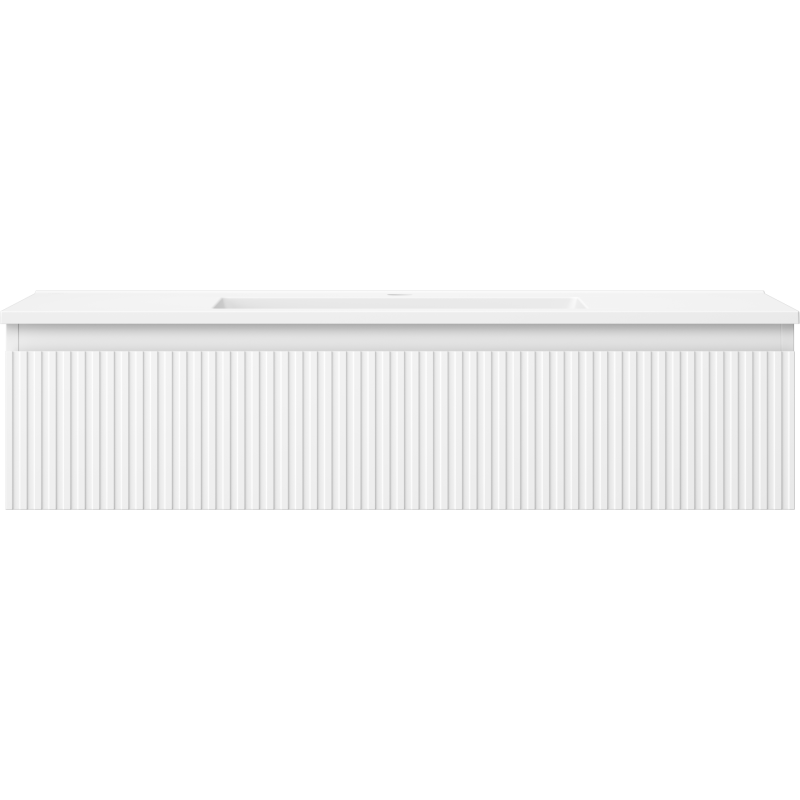 Mexen Rivel kúpeľňová skrinka 100 cm s umývadlom Otis, 1 zásuvka, drážkovaná, biela matná - 91A20-10023-1-BF01-W18M01