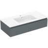 Mexen Rivel kúpeľňová skrinka 100 cm s umývadlom Otis, 1 zásuvka, ryhovaná, grafit mat/biela mat - 91A20-10023-1-BF66-W18M01