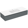 Mexen Rivel kúpeľňová skrinka 120 cm s umývadlom Otis, 1 zásuvka, ryhovaná, grafitová matná/biela matná -