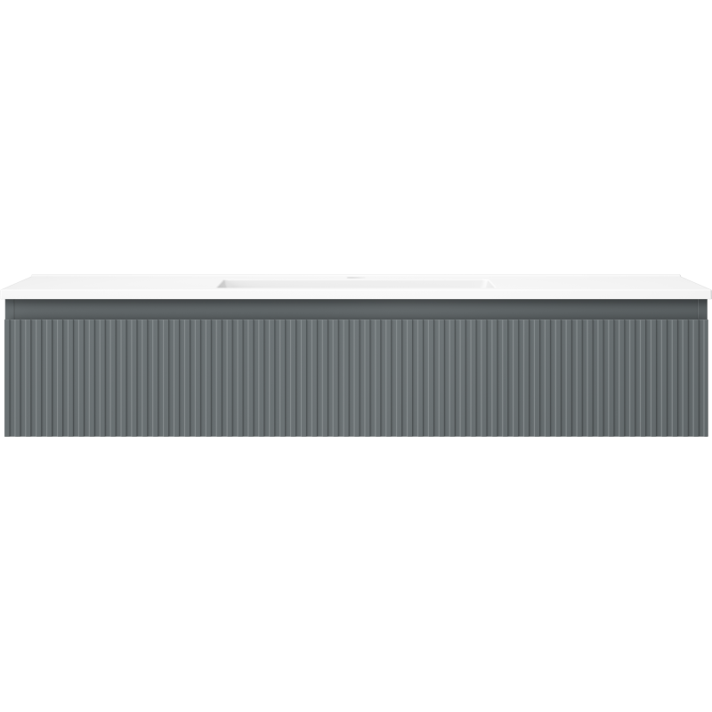 Mexen Rivel kúpeľňová skrinka 120 cm s umývadlom Otis, 1 zásuvka, ryhovaná, grafitová matná/biela matná -