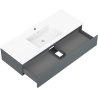 Mexen Rivel kúpeľňová skrinka 120 cm s umývadlom Otis, 1 zásuvka, ryhovaná, grafitová matná/biela matná -