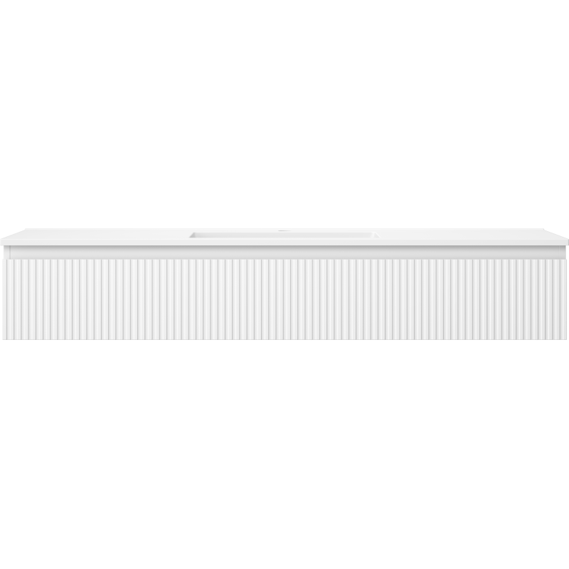 Mexen Rivel kúpeľňová skrinka 140 cm s umývadlom Otis, 1 zásuvka, ryhovaná, biela matná - 91A20-14023-1-BF01-W18M01