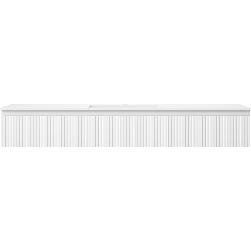 Mexen Rivel kúpeľňová skrinka 160 cm s umývadlom Otis, 1 zásuvka, ryhovaná, biela matná - 91A20-16023-1-BF01-W18M01