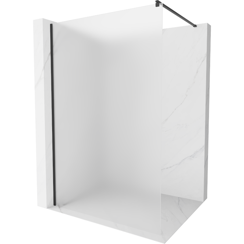 Mexen Kioto sprchová stena Walk-in 140 x 200 cm, matné sklo 8 mm, čierna - 800-140-101-70-30