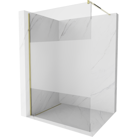 Mexen Kioto sprchová stena Walk-in 130 x 200 cm, transparentná/matná 8 mm, zlatá - 800-130-101-50-35