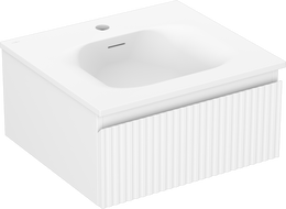 Mexen Rivel kúpeľňová skrinka 50 cm s umývadlom Vela, 1 zásuvka, ryhovaná, biela mat - 91A20-05023-1-BF01-W23M01