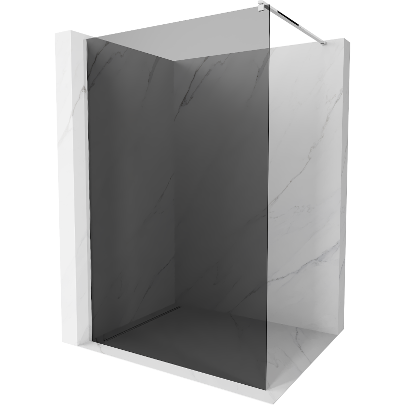 Mexen Kioto sprchová stena Walk-in 140 x 200 cm, grafit 8 mm, chróm - 800-140-101-01-40