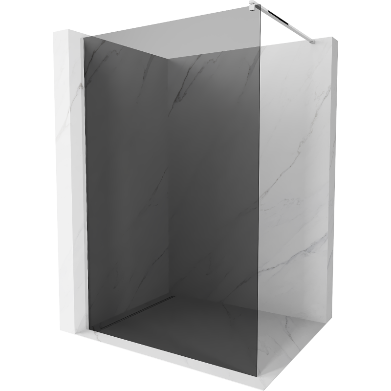 Mexen Kioto sprchová stena Walk-in 140 x 200 cm, grafitová 8 mm, chróm - 800-140-101-01-40