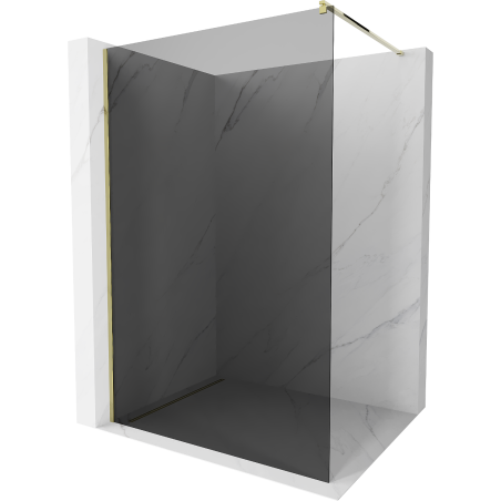 Mexen Kioto sprchová stena Walk-in 130 x 200 cm, grafit 8 mm, zlatá - 800-130-101-50-40