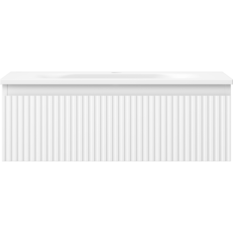 Mexen Rivel kúpeľňová skrinka 70 cm s umývadlom Vela, 1 zásuvka, ryhovaná, biela matná - 91A20-07023-1-BF01-W23M01