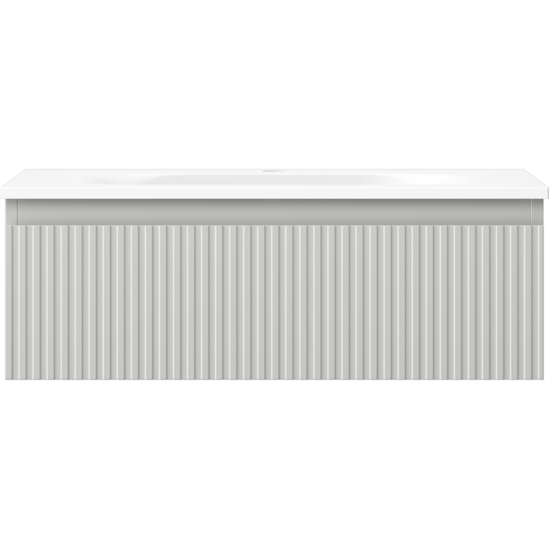 Mexen Rivel kúpeľňová skrinka 70 cm s umývadlom Vela, 1 zásuvka, ryhovaná, sivá matná/biela matná - 91A20-07023-1-BF62-W23M01