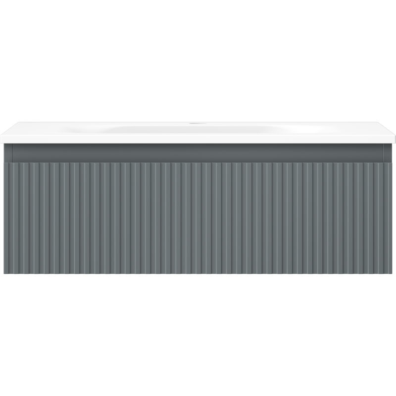Mexen Rivel kúpeľňová skrinka 70 cm s umývadlom Vela, 1 zásuvka, ryhovaná, grafit mat/biela mat - 91A20-07023-1-BF66-W23M01