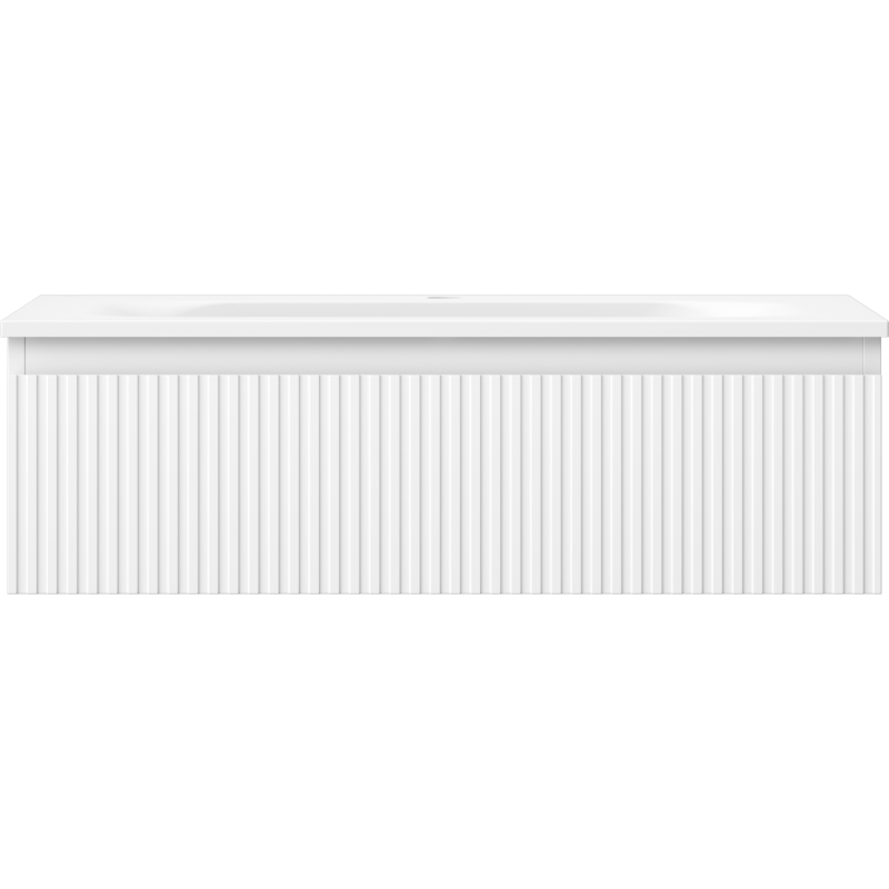 Mexen Rivel kúpeľňová skrinka 80 cm s umývadlom Vela, 1 zásuvka, ryhovaná, biela matná - 91A20-08023-1-BF01-W23M01