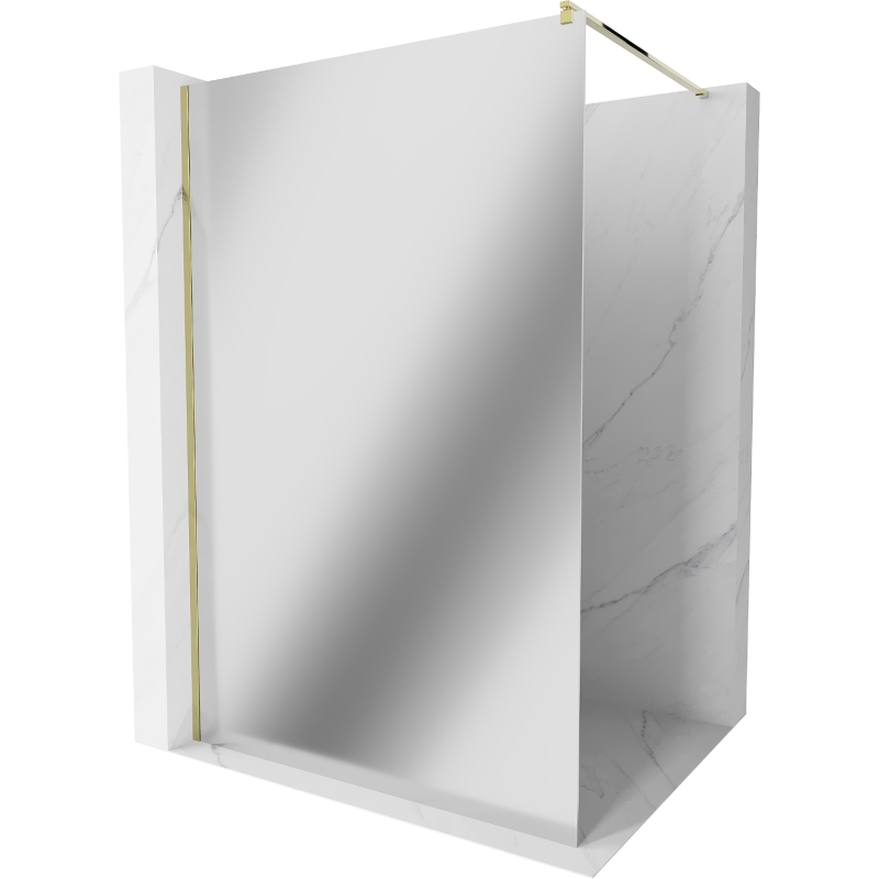 Mexen Kioto sprchová stena Walk-in 140 x 200 cm, zrkadlo 8 mm, zlatá - 800-140-101-50-50