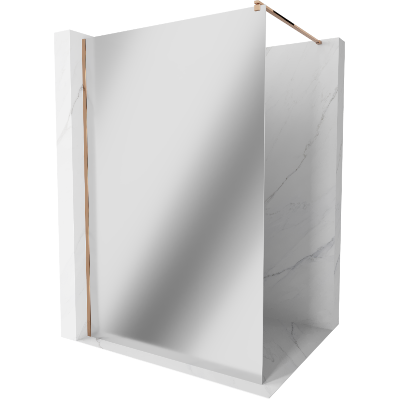 Mexen Kioto sprchová stena Walk-in 130 x 200 cm, zrkadlo 8 mm, ružové zlato - 800-130-101-60-50