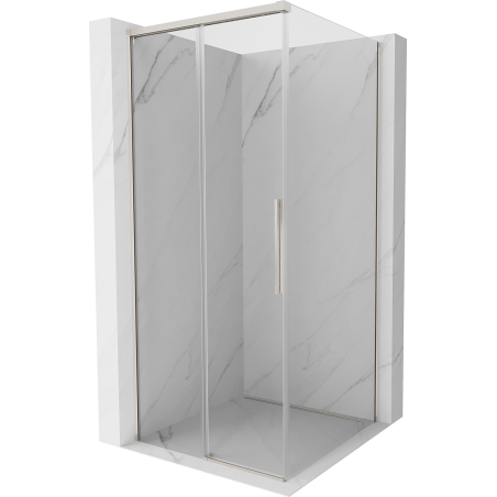 Mexen Rox sprchový kút posuvný 95 x 95 cm, transparentný, brúsený nikel - 8C2-095-095-97-00