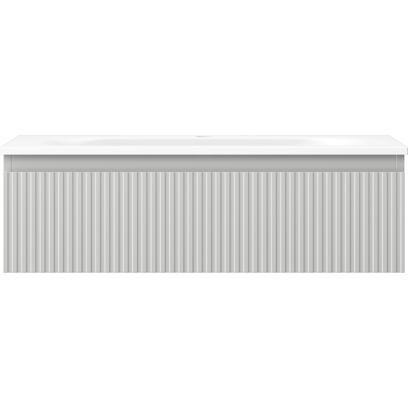 Mexen Rivel kúpeľňová skrinka 80 cm s umývadlom Vela, 1 zásuvka, ryhovaná, sivá mat/biela mat - 91A20-08023-1-BF62-W23M01