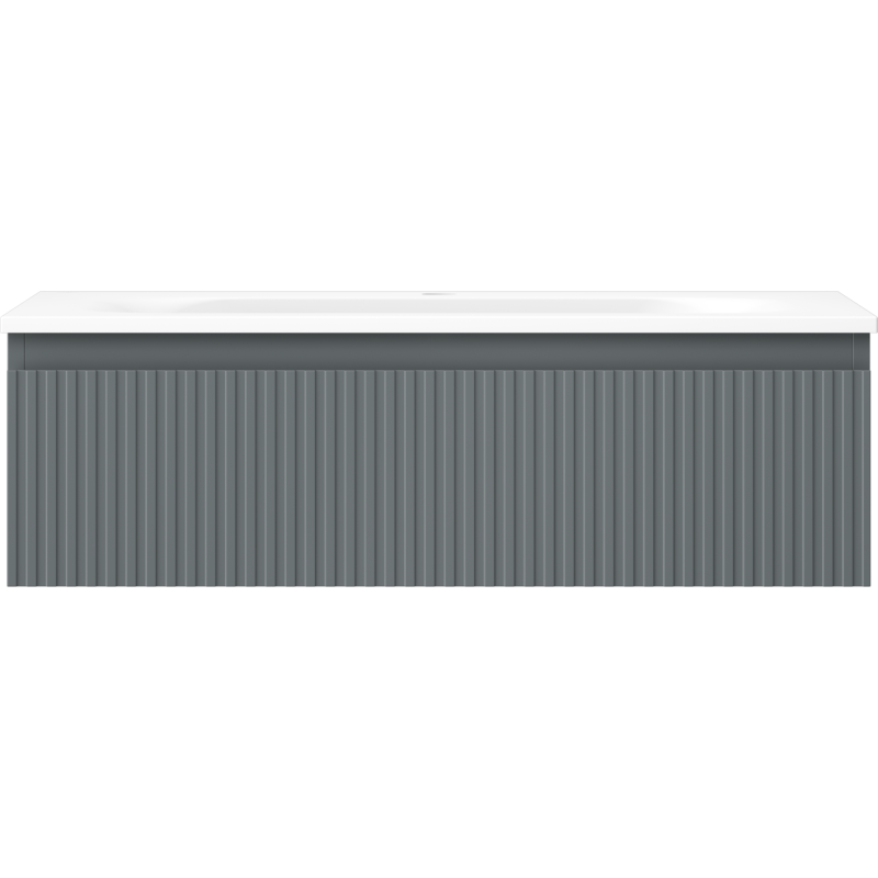 Mexen Rivel kúpeľňová skrinka 80 cm s umývadlom Vela, 1 zásuvka, ryhovaná, grafit mat/biela mat - 91A20-08023-1-BF66-W23M01