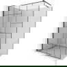 Mexen Kioto sprchová stena 80 x 200 cm, transparentnéné/čierny vzor 8 mm, čierna - 800-080-101-70-78