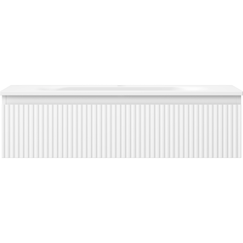 Mexen Rivel kúpeľňová skrinka 90 cm s umývadlom Vela, 1 zásuvka, drážkovaná, biela matná - 91A20-09023-1-BF01-W23M01