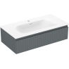 Mexen Rivel kúpeľňová skrinka 90 cm s umývadlom Vela, 1 zásuvka, ryhovaná, grafit mat/biela mat - 91A20-09023-1-BF66-W23M01