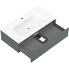 Mexen Rivel kúpeľňová skrinka 90 cm s umývadlom Vela, 1 zásuvka, ryhovaná, grafit mat/biela mat - 91A20-09023-1-BF66-W23M01